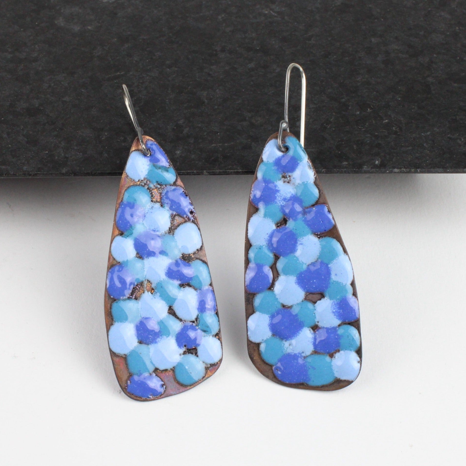 Dot earrings blue Kina NZ Design Artspace